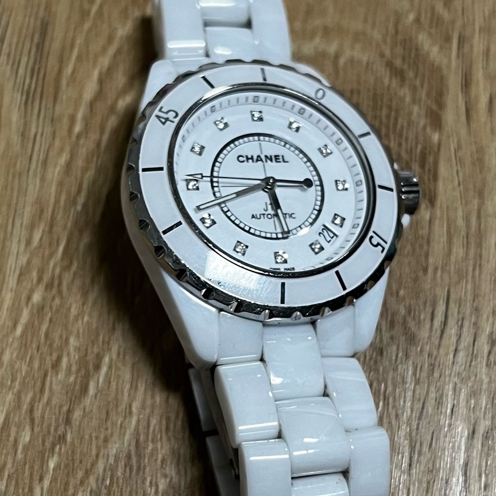 Chanel J12 White Ceramic & Steel, Diamond W Indicators 38mm Automatic movement